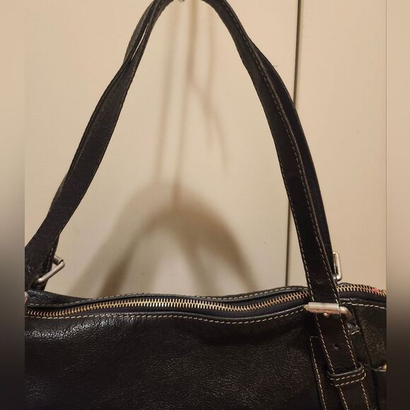 Dooney & Bourke "Nina" Black Pebbled Saffiano Leather Satchel/Shoulder Bag $445 - Picture 9 of 9